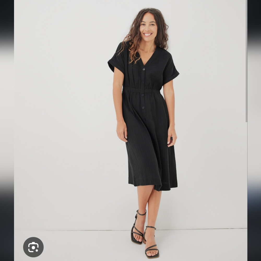 Pact Black Coastal Double Gauze Short Sleeve